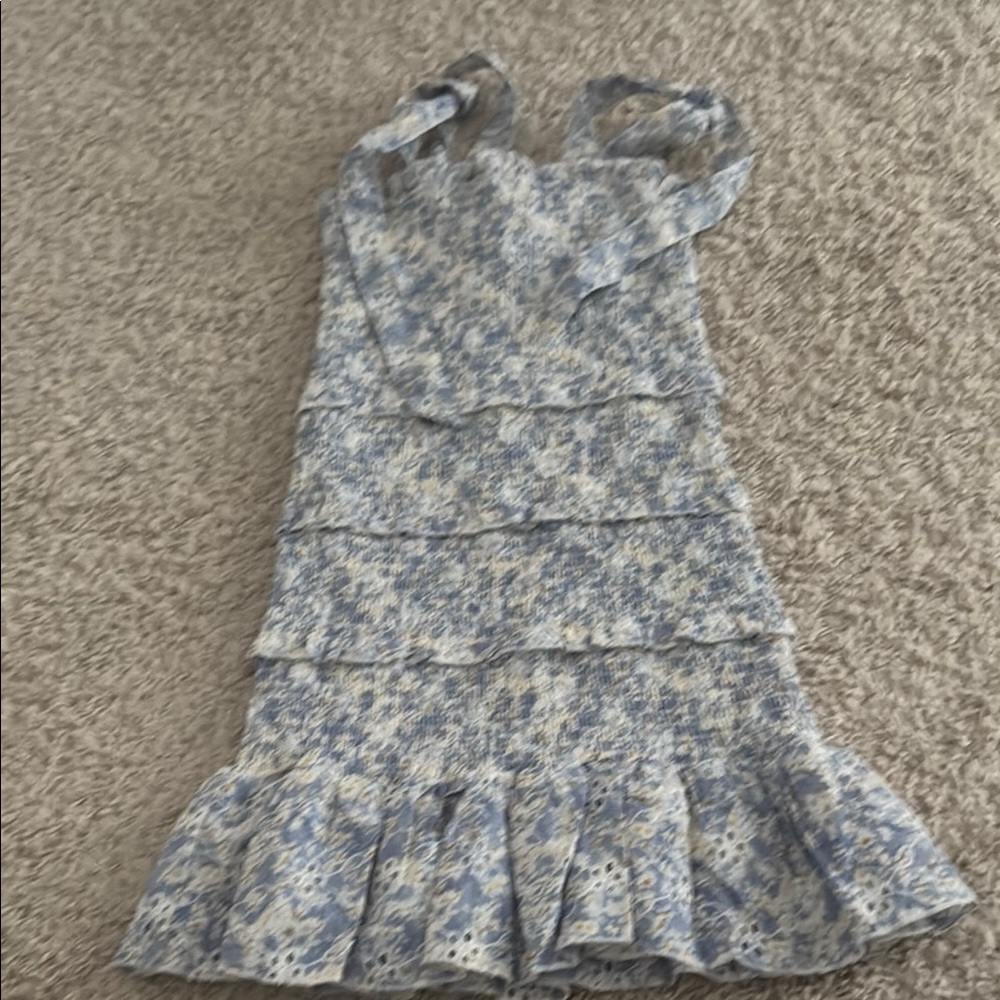 Katie J NYC Casual Dress in Blue with Floral Pattern